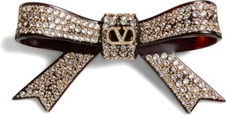 Valentino Garavani brown hair clip - women - Crystal/Brass/Plastic - One Size