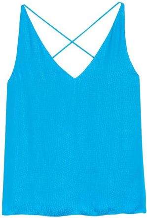 Chelsea28 Cross Back Jacquard Camisole in Blue Cloisonne at Nordstrom, Size X-Small