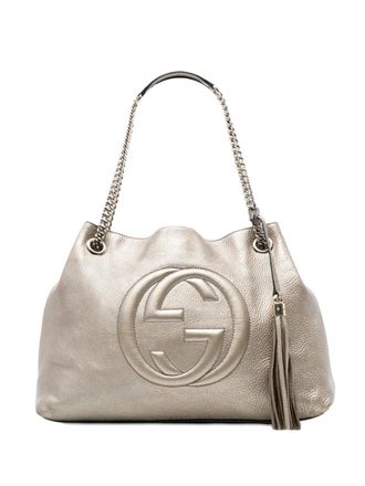 Gucci 2016-2025 Medium Metallic Leather Soho Chain tote bag - Goud