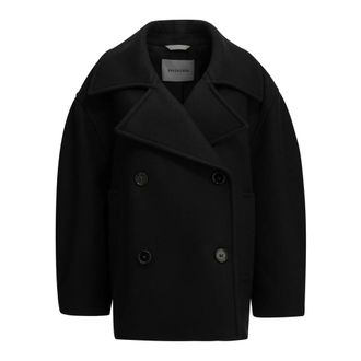 Balenciaga Cocoon Korte Jas - Dames - Mantels - Zwart - Maat: S Zijde