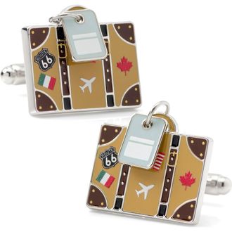 Cufflinks Inc. Traveler Suitcase Cuff Links in Tan at Nordstrom