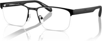Emporio Armani 0ea1162 Rectangular Half-Rim Metal Eyeglasses with Matte Finish