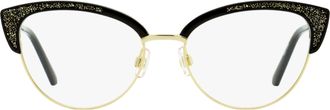 Swarovski SK5363 Crystal-Embellished Cat-Eye Eyeglasses - Gold