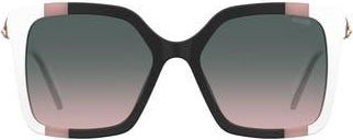 Moschino 55mm Gradient Square Sunglasses in Black/pink/white at Nordstrom Rack