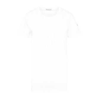 Moncler T-Shirts, female, White, Size: XS Cotton T-Shirt with logo