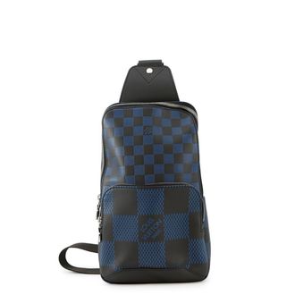 Louis Vuitton Damier Infini Black Blue Noir Damier Infini Sling Bag (Pre-Owned)