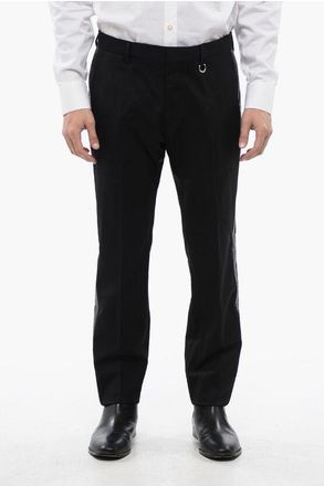 John Richmond Wollen AKULIN-broek met strass-steentjes aan de zijkanten in zwart