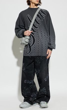 Balenciaga Long-sleeve T-shirt, Mens, Grey