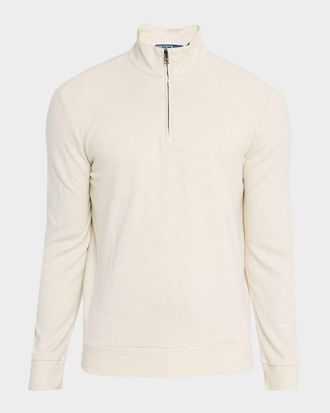 Polo Ralph Lauren Men & apos;s Textured Double-Knit Quarter-Zip Sweater