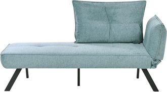 Beliani Right-Hand Chaise Lounge ROCAMADOUR Fabric Light Blue