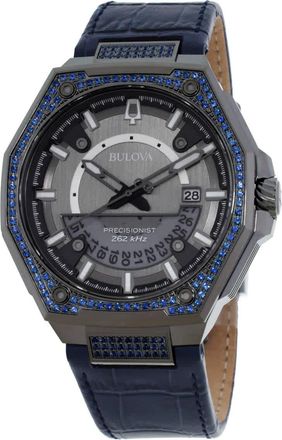 Bulova Precisionist Series X Quartz Sapphire Pave Mens Watch 98J124