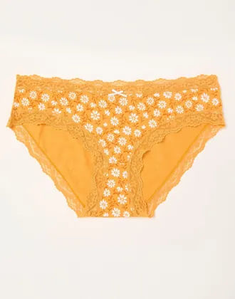 Fat Face FatFace Mustard Yellow Daisy Classic Knickers