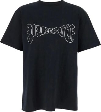 Purple Tops, Heren, Zwart, L, Katoen, Wordmark Tee