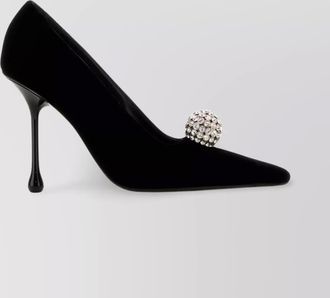 Jimmy Choo London velvet orb pumps embellished detail