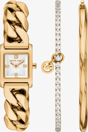 Michael Kors Micro Georgie Gold-Tone Watch and Jewelry Gift Set