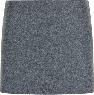 Sportmax Poggio Grey Virgin Wool Skirt