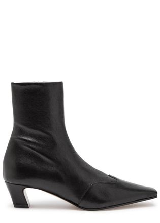 Khaite Nevada 40 Womens Designer Leather Black Ankle Boots UK7 - 40 (IT40 / UK7)