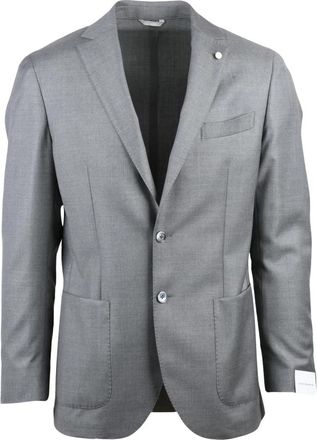 Luigi Bianchi Mantova Giacca Stondata - Heren - Blazers - Grijs - XL - Wol - Jassen