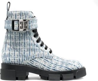 Givenchy Stijlvolle Bootie - Dames - Veterlaarzen - Blauw - 35 1/2 EU - Denim - Schoenen