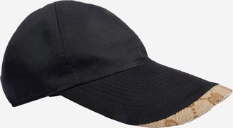 Gucci Mens Baseball Cap Cotton-Blend Black Hat