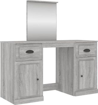 vidaXL Tocador Con Espejo Color Gris Sonoma 130x50x132,5 Cm Vidaxl
