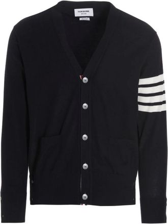 Thom Browne Klassiek V-hals Vest - Heren - Vesten - Blauw - XL - Wol - Truien & Vesten