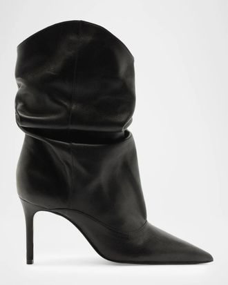 Schutz 85mm Maryana Leather Slouch Ankle Booties