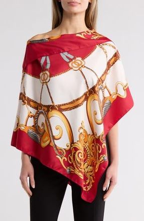 La Fiorentina Chain Print Poncho in Red at Nordstrom Rack