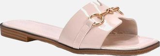 XY London Womens XY London Womens/Ladies Lesley Patent Square Toe Buckle Detail Sliders - Pink - Size: 3