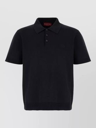 Gucci silk blend shirt polo collar short sleeves