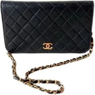 Chanel Pre-owned Classic Full Flap Bag - Dames - Vintage Schoudertas - Zwart - ONE Size - Leer - Vintage