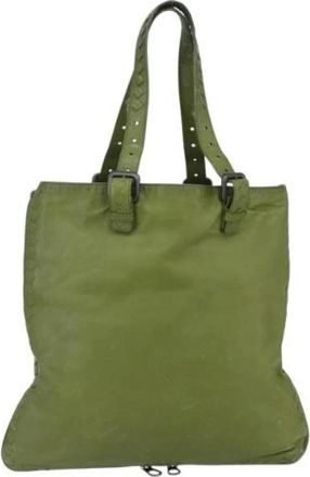 Bottega Veneta Pre-owned Tote Bags, female, Green, Size: ONE SIZE Pre-owned Vintage Shoulder Bag
