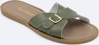 Salt-Water Womens Classic Slide Sandals In Olive