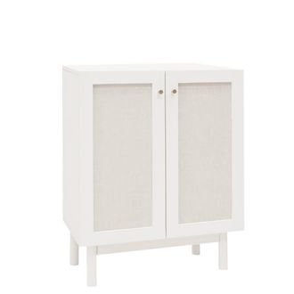 Deco Wood Aparador de madera maciza blanco 80x100cm