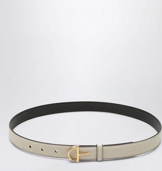 Gucci Thin ivory belt with Half Horsebit buckle