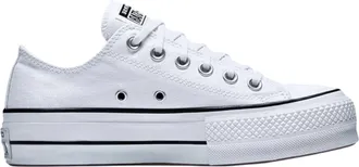 Converse Chuck Taylor All Star Lift Platform Low-Top Sneakers in White/Black/White Women Platform Low-Top