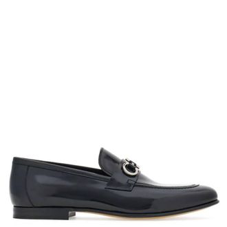 Ferragamo Gancini Buckle Leather Loafers, Size 9 E