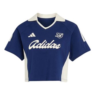 adidas (WMNS) adidas Lux Tiro Regular Graphic Polo Shirt Dark Blue KT2785
