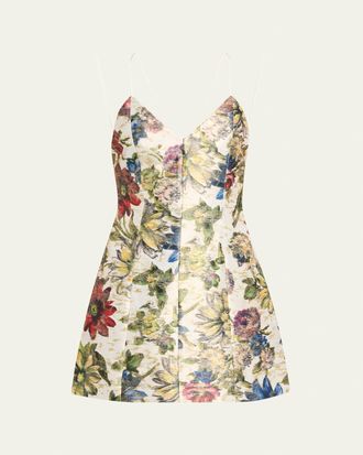 Alice & Olivia Tayla Structured Lantern Mini Dress