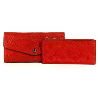 Louis Vuitton Auriane Red Color Monogram Empreinte Long Wallet (Bi-Fold) (Pre-Owned)