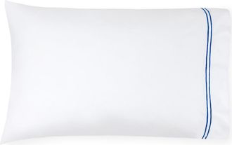 SFERRA Grande Hotel Pillowcase in White/Cornflower at Nordstrom, Size Standard
