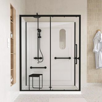 Aurlane Cabina De Ducha Segura Y Accesible A Todos 160x85x220cm - Grifo Termost&aacute;tico