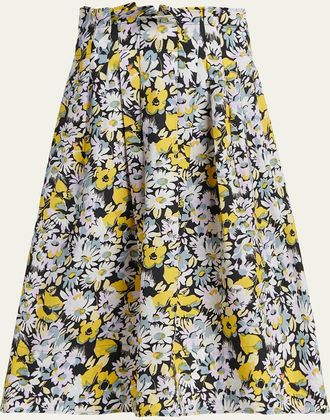 Marni Floral Cotton Midi Skirt