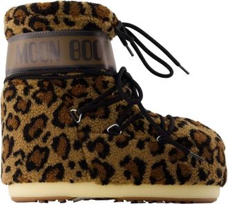 Moon Boot Schoenen, Dames, Bruin, 39 EU, Leer, Icon Enkellaarsjes