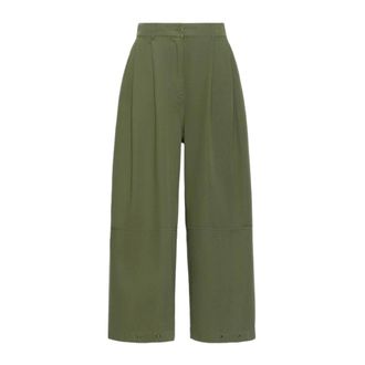 Max Mara Dames, Broeken, Groen, Maat: 2XS Katoen