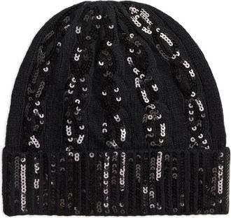 Polo Ralph Lauren Muts verfraaid met pailletten - Zwart