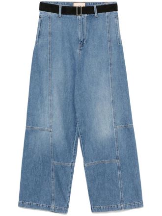 Plan C wide-leg cargo jeans - Blue