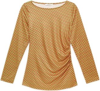 Maliparmi Micro Print Jersey T-Shirt - Dames - Longsleeves - Veelkleurig - 2XL - Polyester - Tops