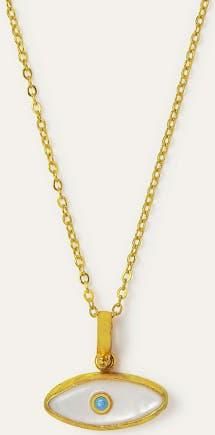 Ottoman Hands Aretha Mother Of Pearl Eye Pendant Necklace in Gold at Nordstrom