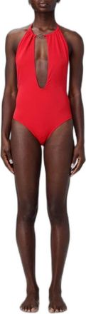 Emporio Armani Ba&ntilde;ador de una pieza con logotipo met&aacute;lico - Swimwear - Mujer - Rojo - L